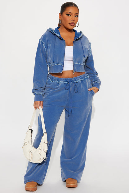 Your Favorite Fleece Low Rise Pant Set - Blue