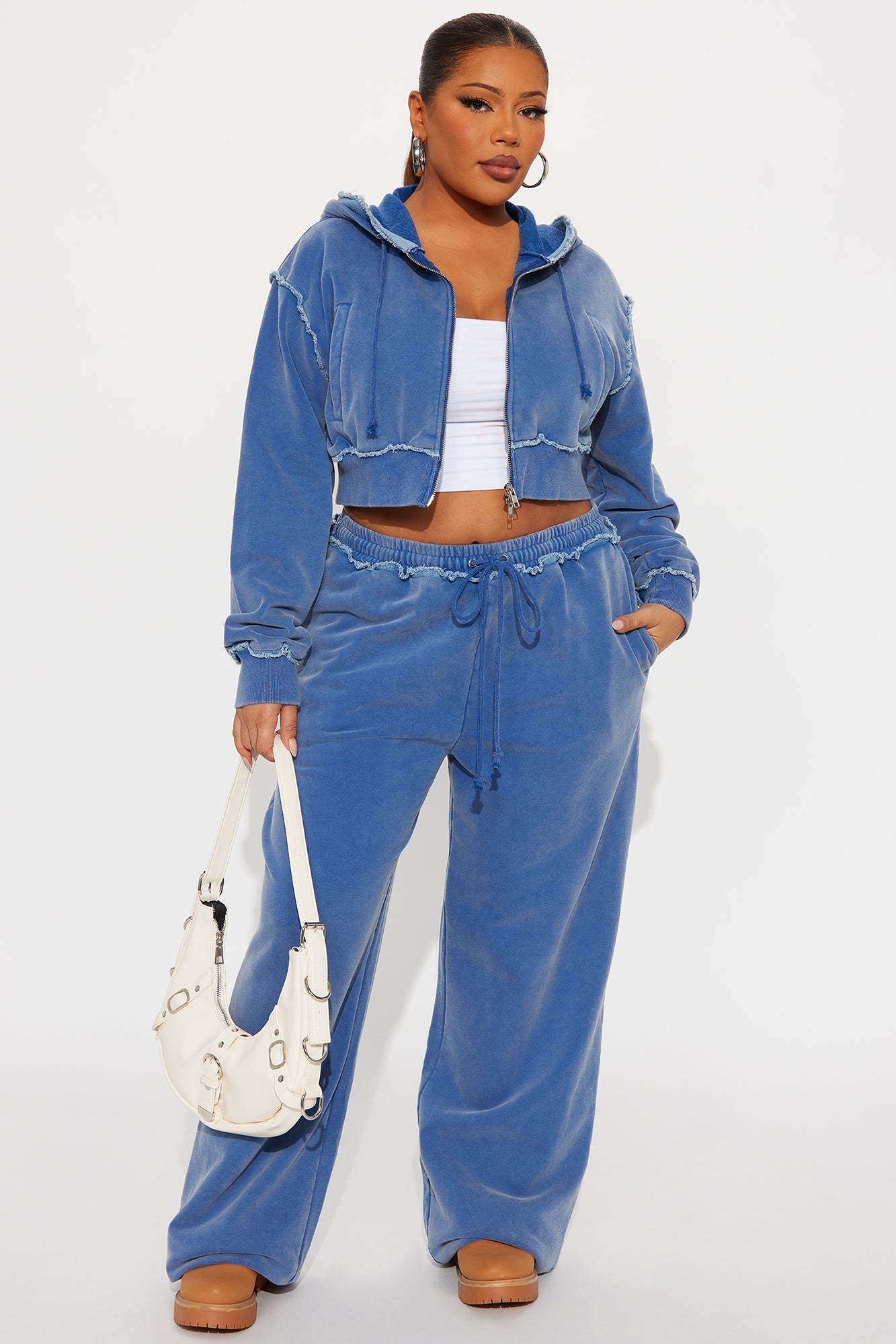 Your Favorite Fleece Low Rise Pant Set - Blue