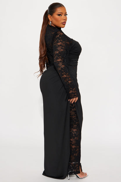Claudette Lace Long Sleeve Jumpsuit - Black