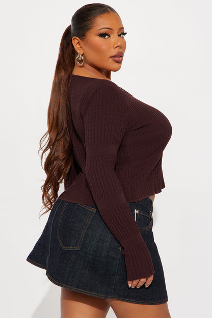 The Jaden Hardware Cardigan - Chocolate