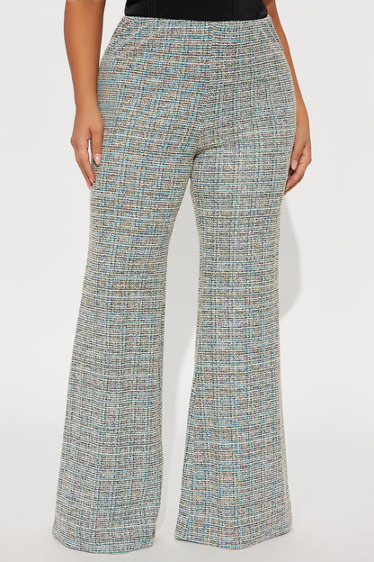High Priority Knit Tweed Blazer Pant Set - Multi Color