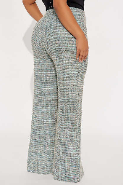 High Priority Knit Tweed Blazer Pant Set - Multi Color