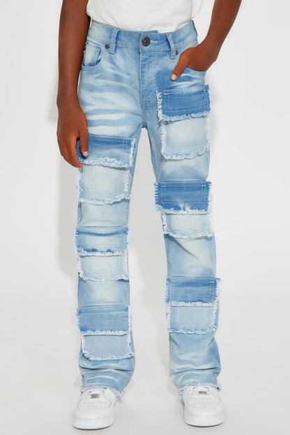 Mini Owen Stacked Flare Jean - Light Blue