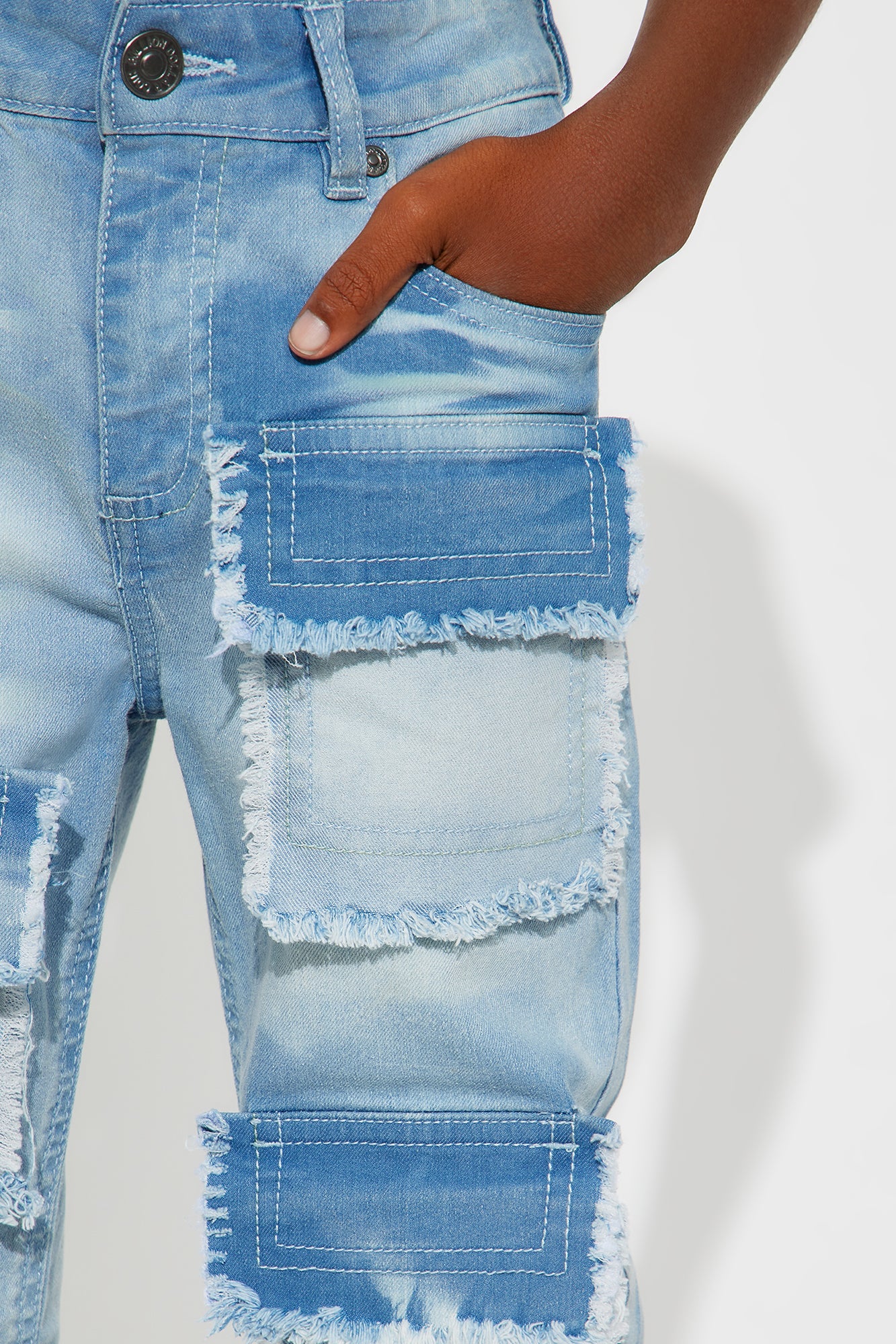 Mini Owen Stacked Flare Jean - Light Blue