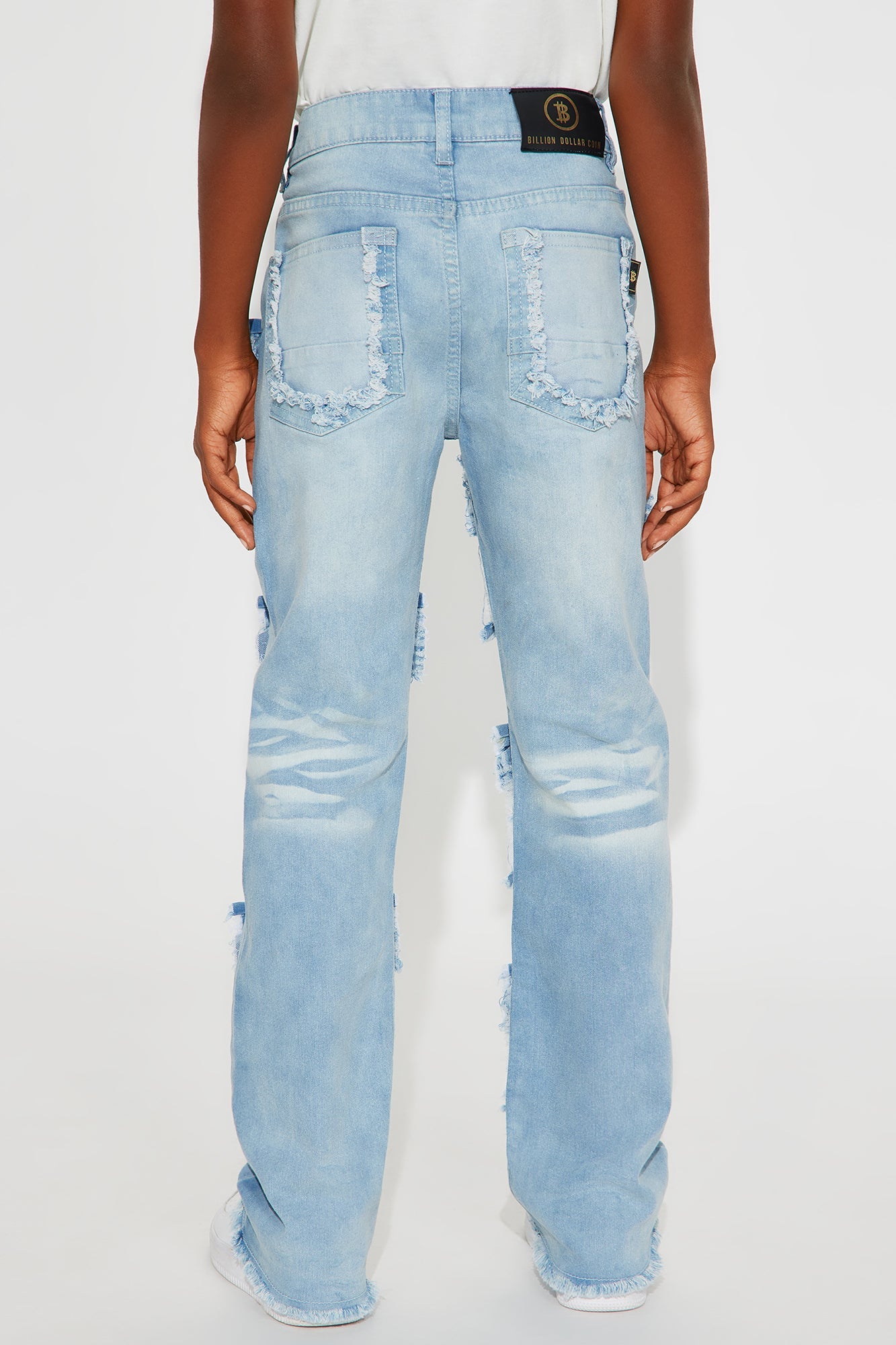 Mini Owen Stacked Flare Jean - Light Blue