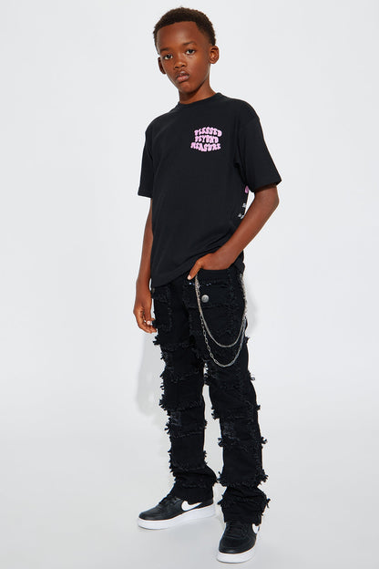 Mini Blessed Beyond Measure Front/Back Short Sleeve Tee - Black