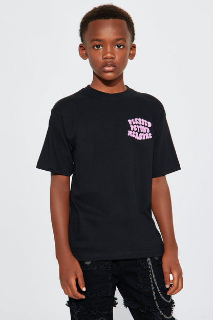 Mini Blessed Beyond Measure Front/Back Short Sleeve Tee - Black