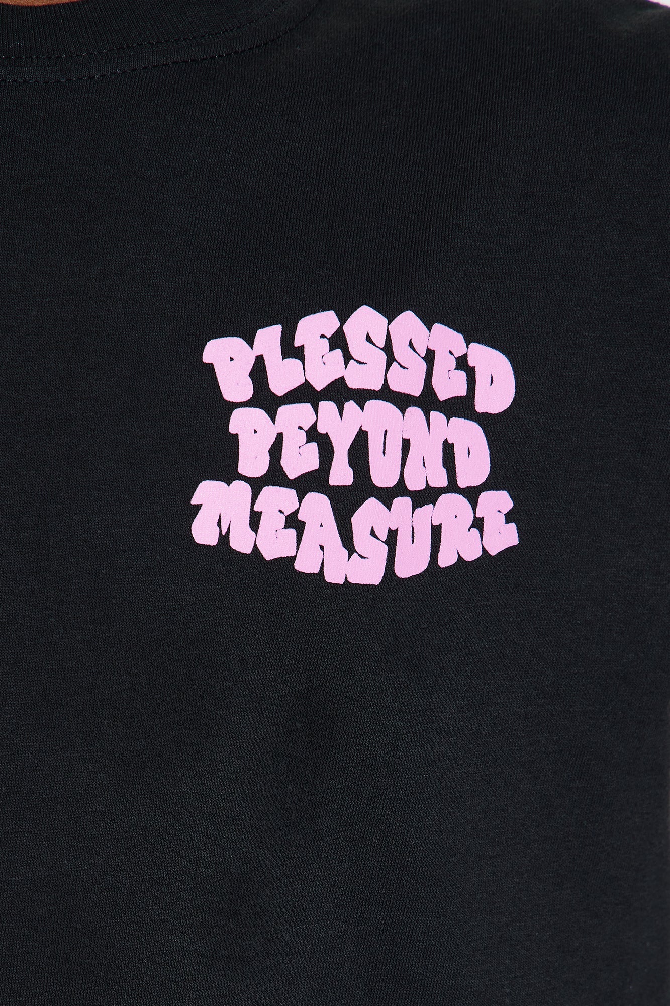 Mini Blessed Beyond Measure Front/Back Short Sleeve Tee - Black