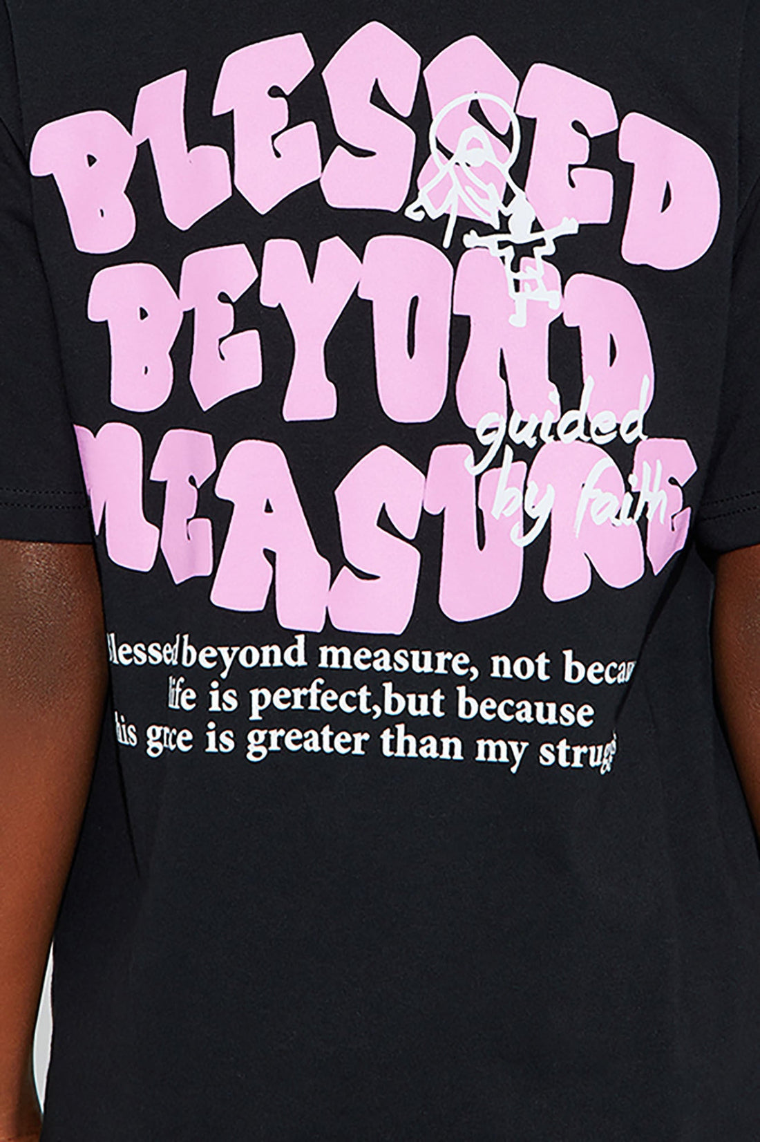Mini Blessed Beyond Measure Front/Back Short Sleeve Tee - Black