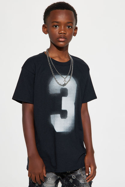 Mini Magic Number Oversized Short Sleeve Tee - Black