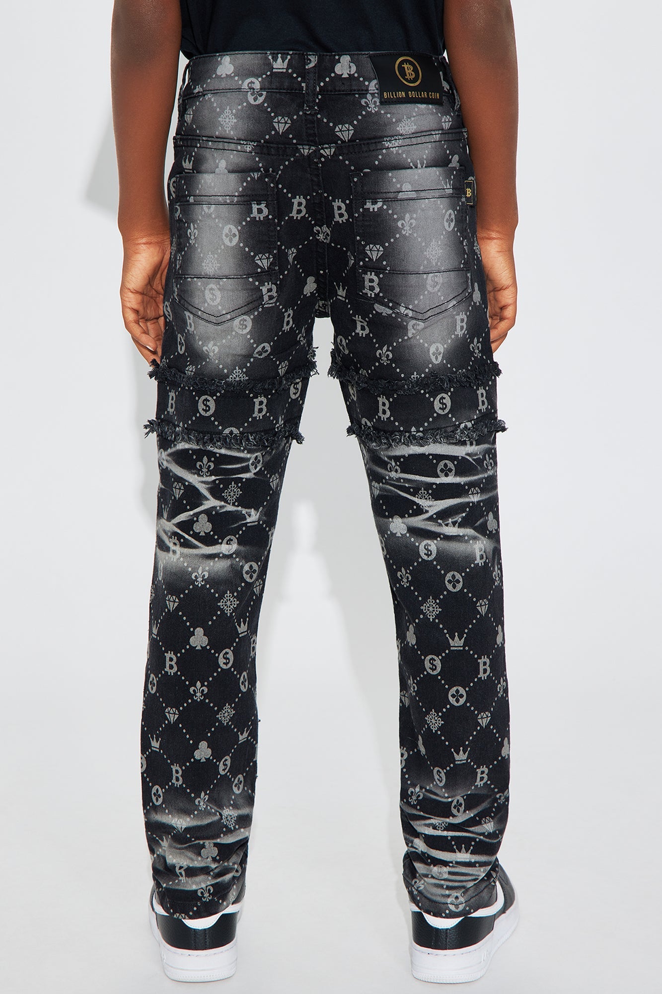 Mini Living In Luxury Printed Jeans - Black