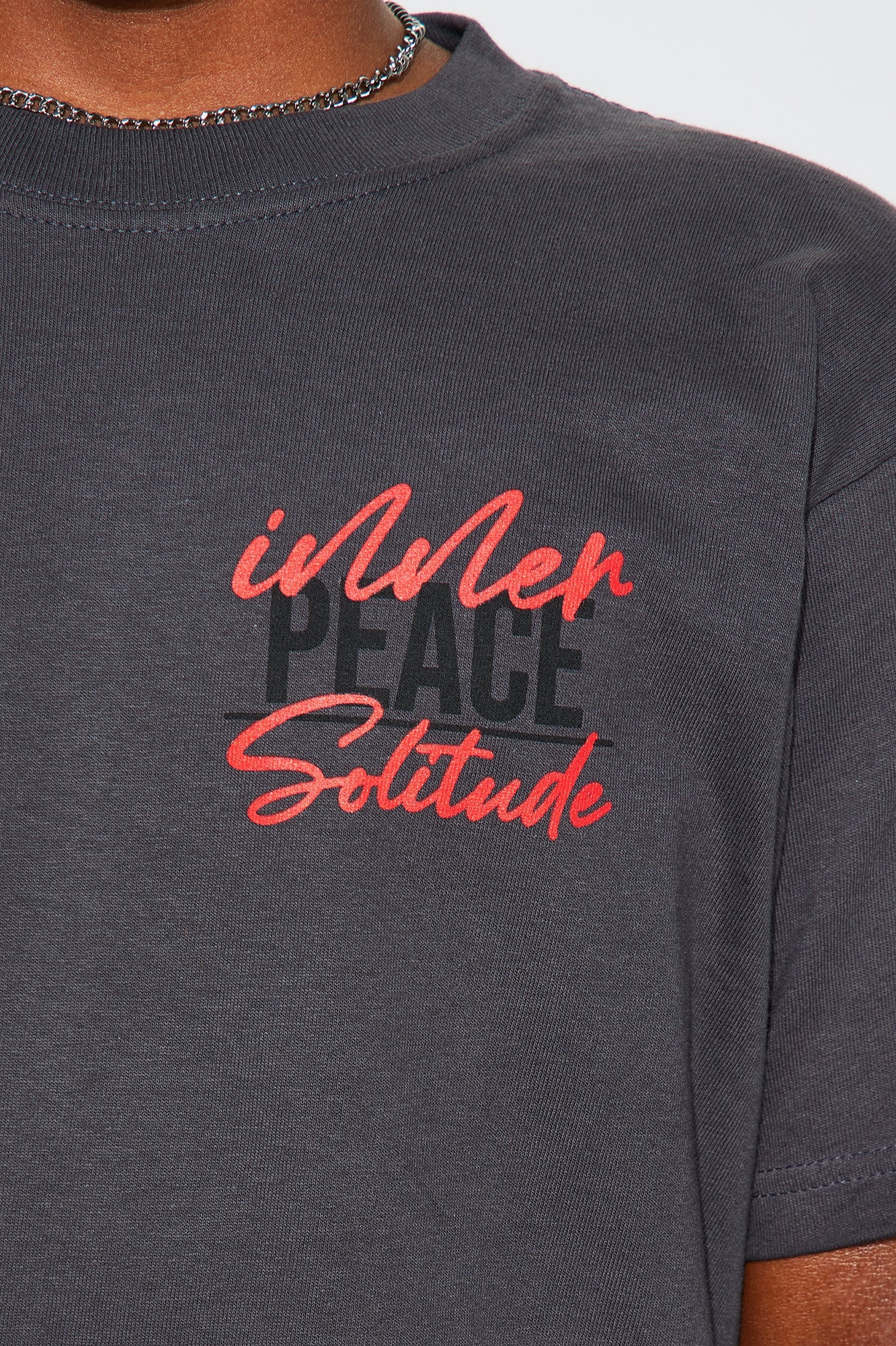 Mini Inner Peace Front/Back Short Sleeve Tee - Grey
