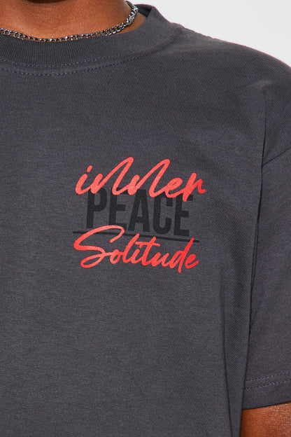 Mini Inner Peace Front/Back Short Sleeve Tee - Grey