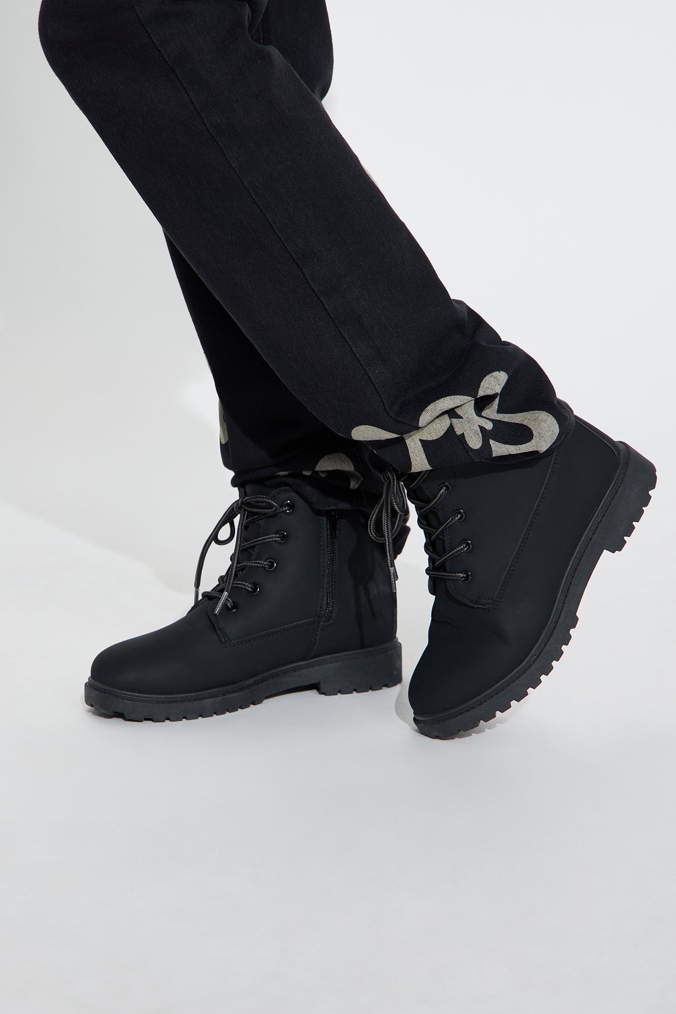 Mini Phillip Lace Up Boots - Black