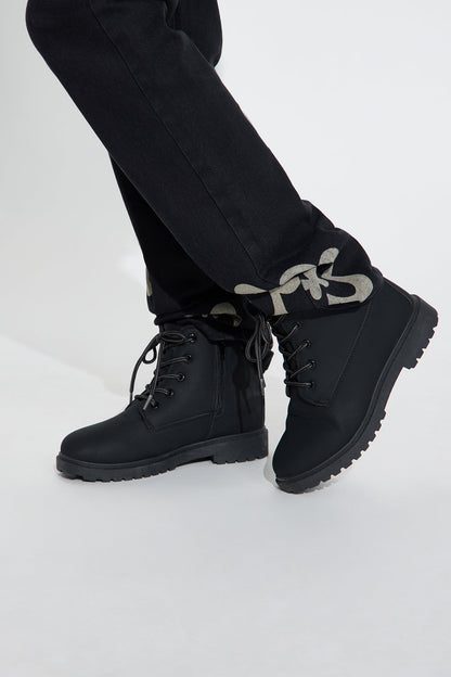 Mini Phillip Lace Up Boots - Black