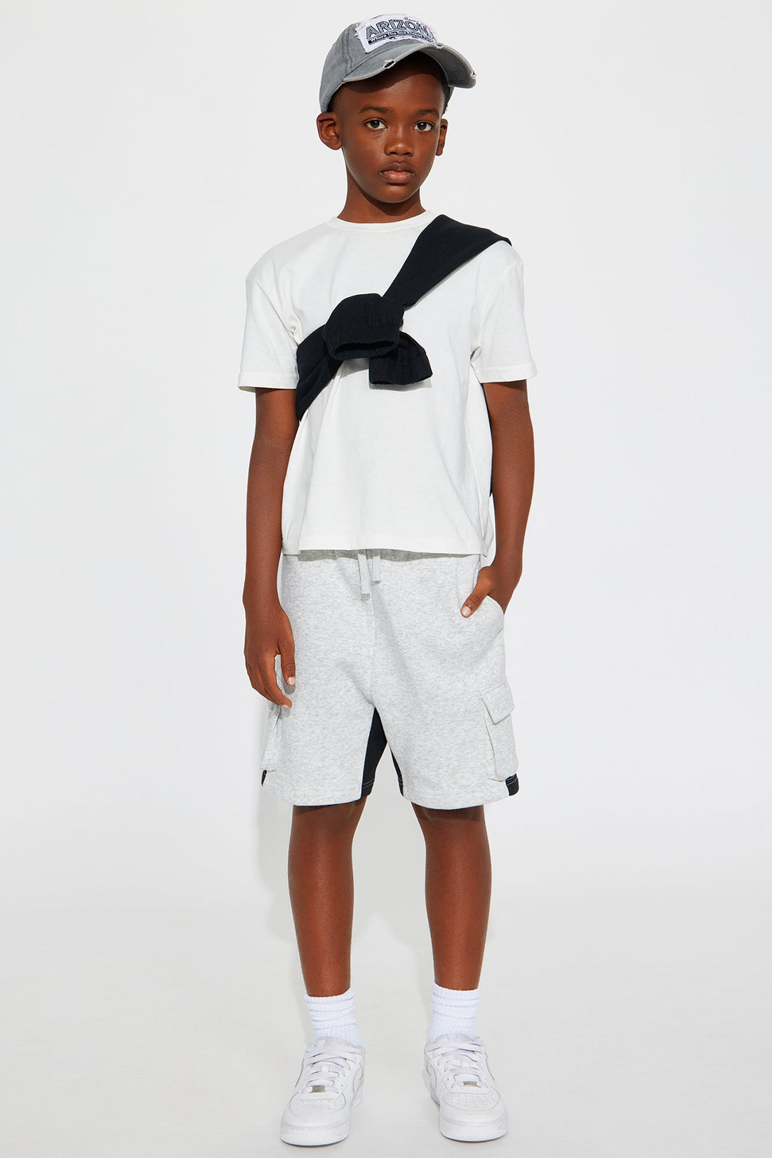 Mini Tyson Relaxed Paneled Cargo Shorts - Heather/Combo