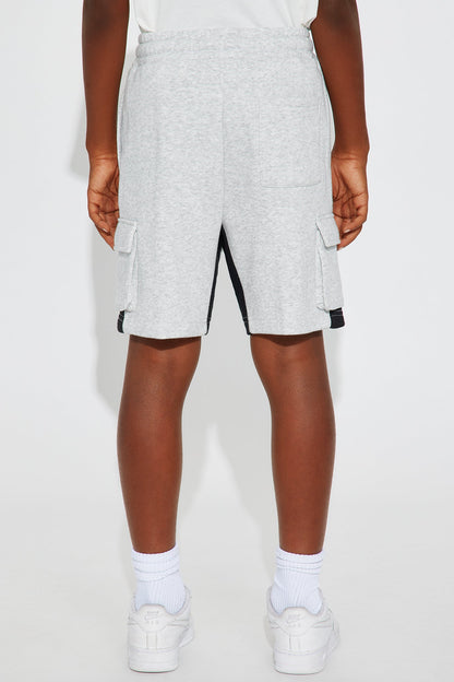 Mini Tyson Relaxed Paneled Cargo Shorts - Heather/Combo