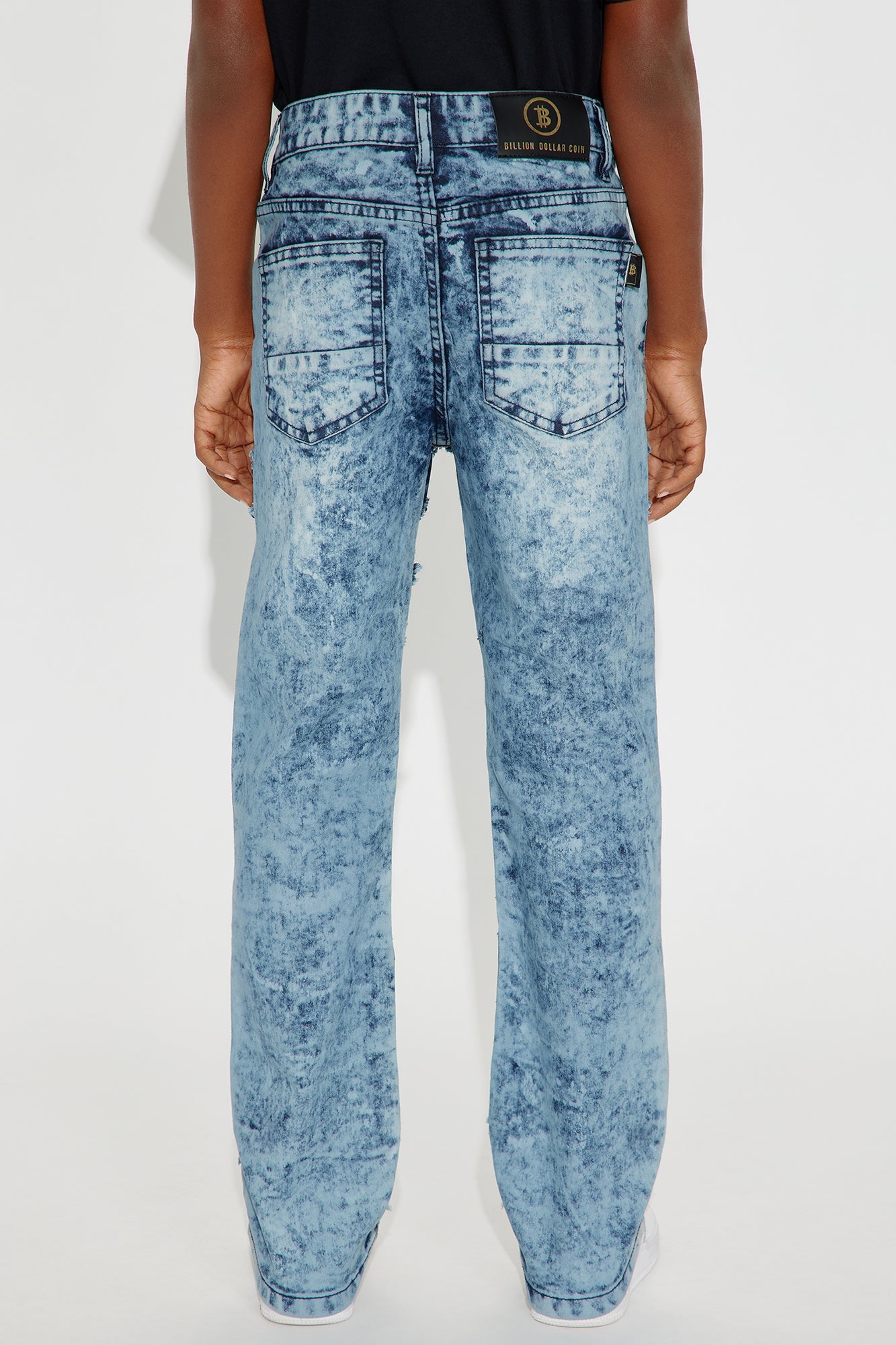 Mini Evan Stacked Flare Jean - Medium Blue Wash