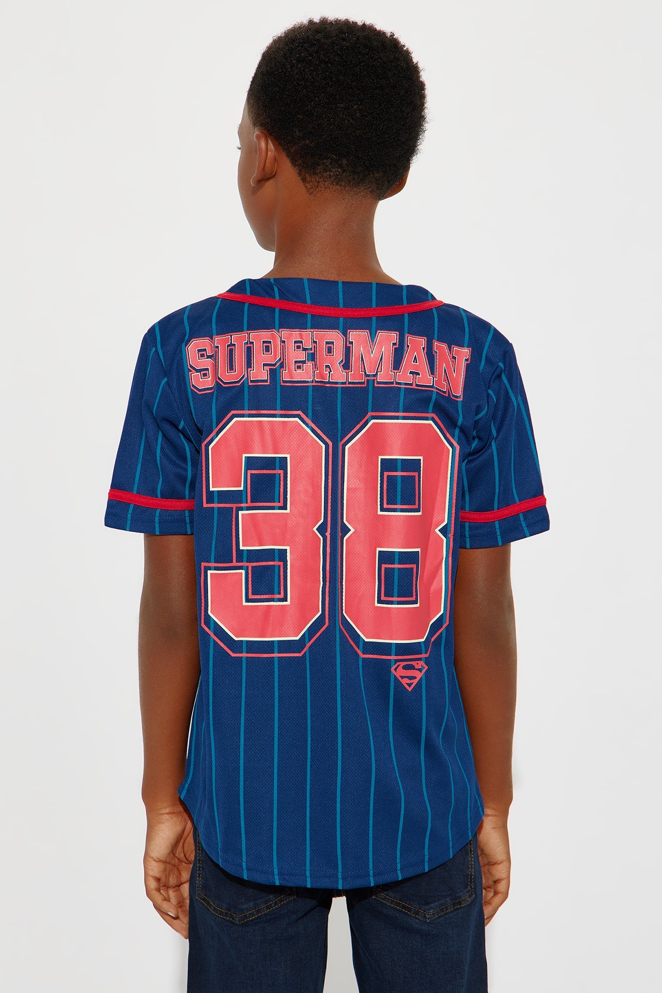 Mini Superman Baseball Jersey - Navy