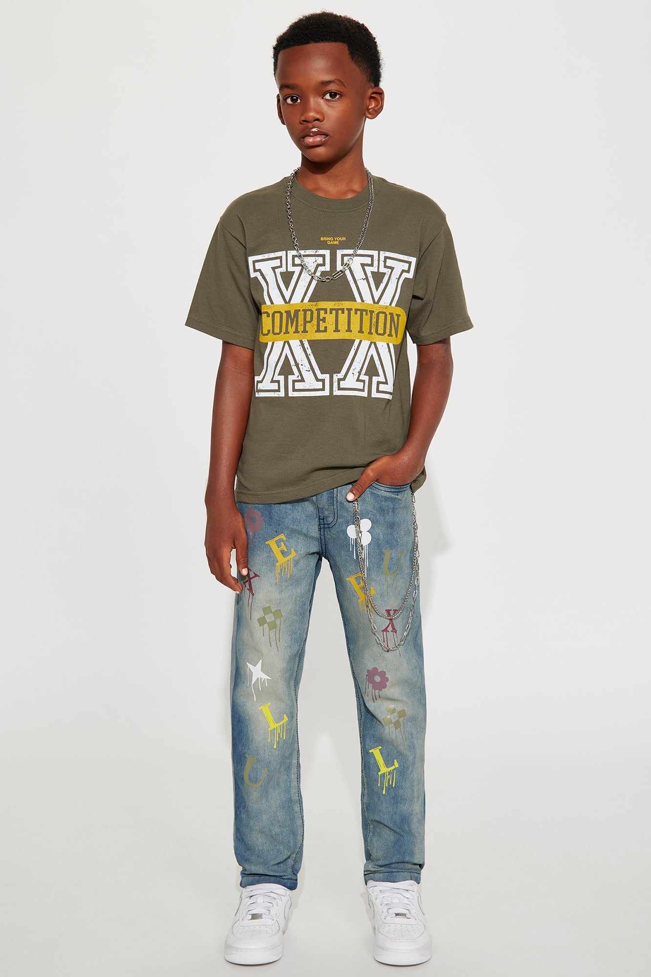 Mini Competition Front/Back Short Sleeve Tee - Olive