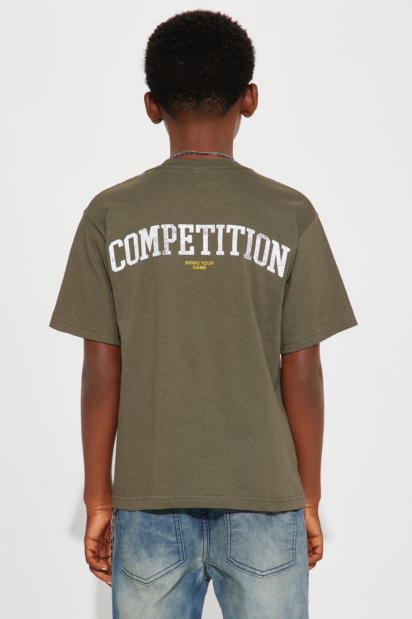 Mini Competition Front/Back Short Sleeve Tee - Olive