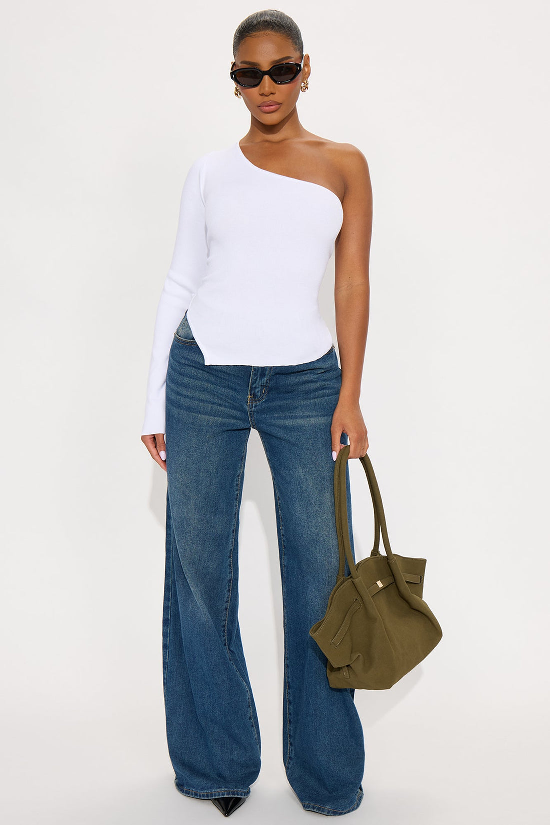 Take Me Away Hardware Sweater Top - White