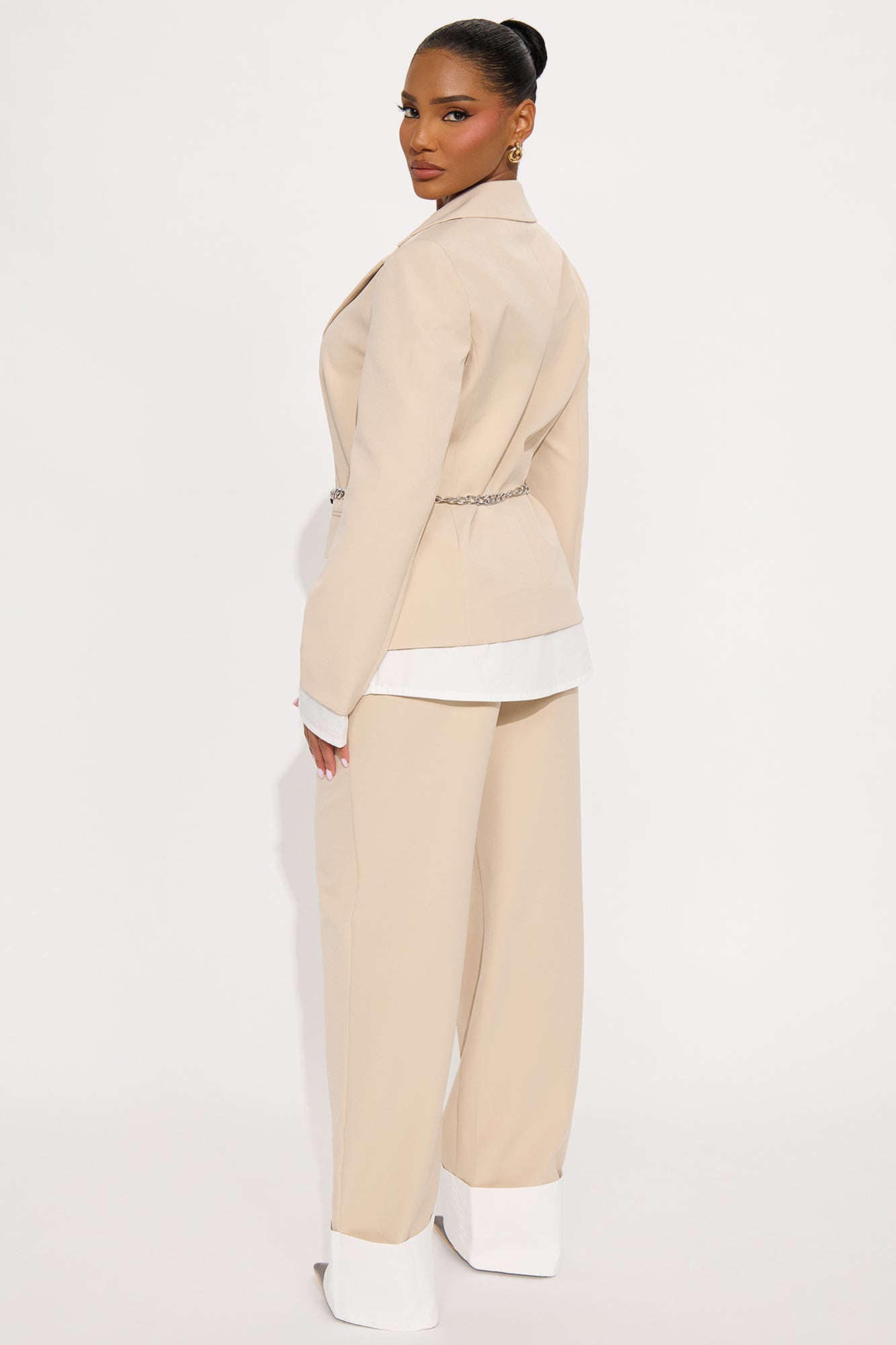 Making Moves Office Pant Set - Beige