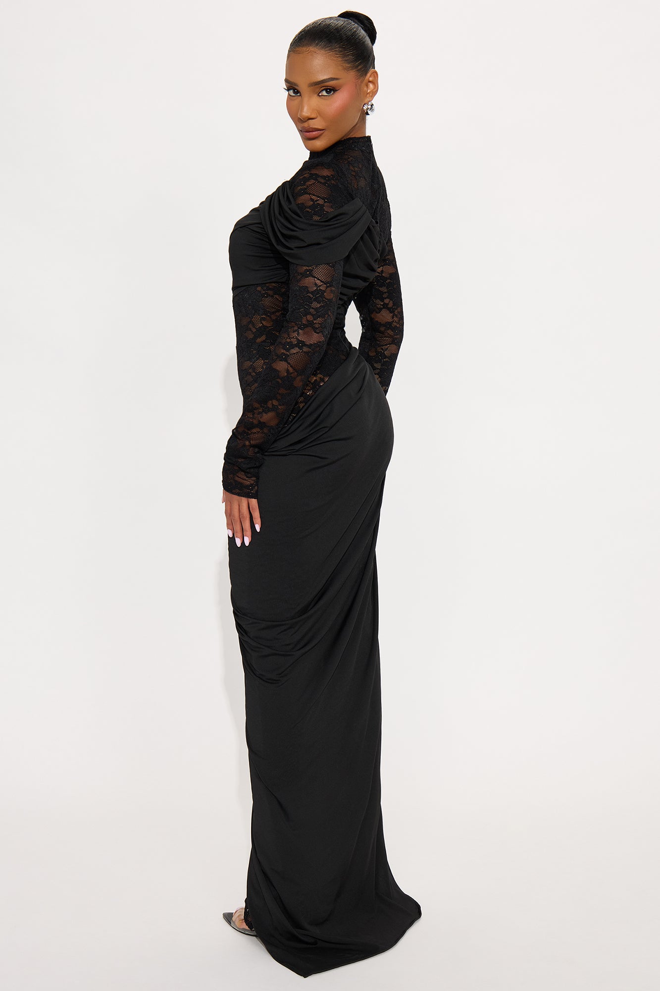 Claudette Lace Long Sleeve Jumpsuit - Black