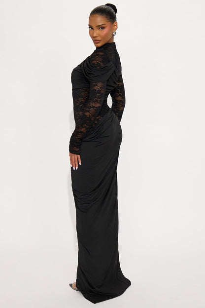 Claudette Lace Long Sleeve Jumpsuit - Black