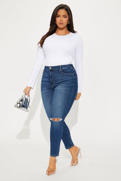 Becky Ribbed Bodysuit - White