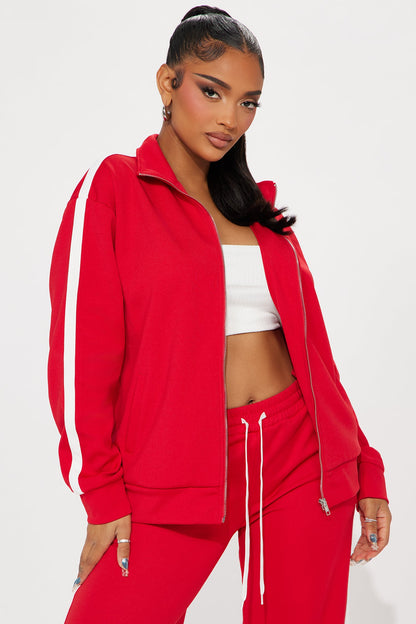 Lucca Oversized Track Pant Set - Red