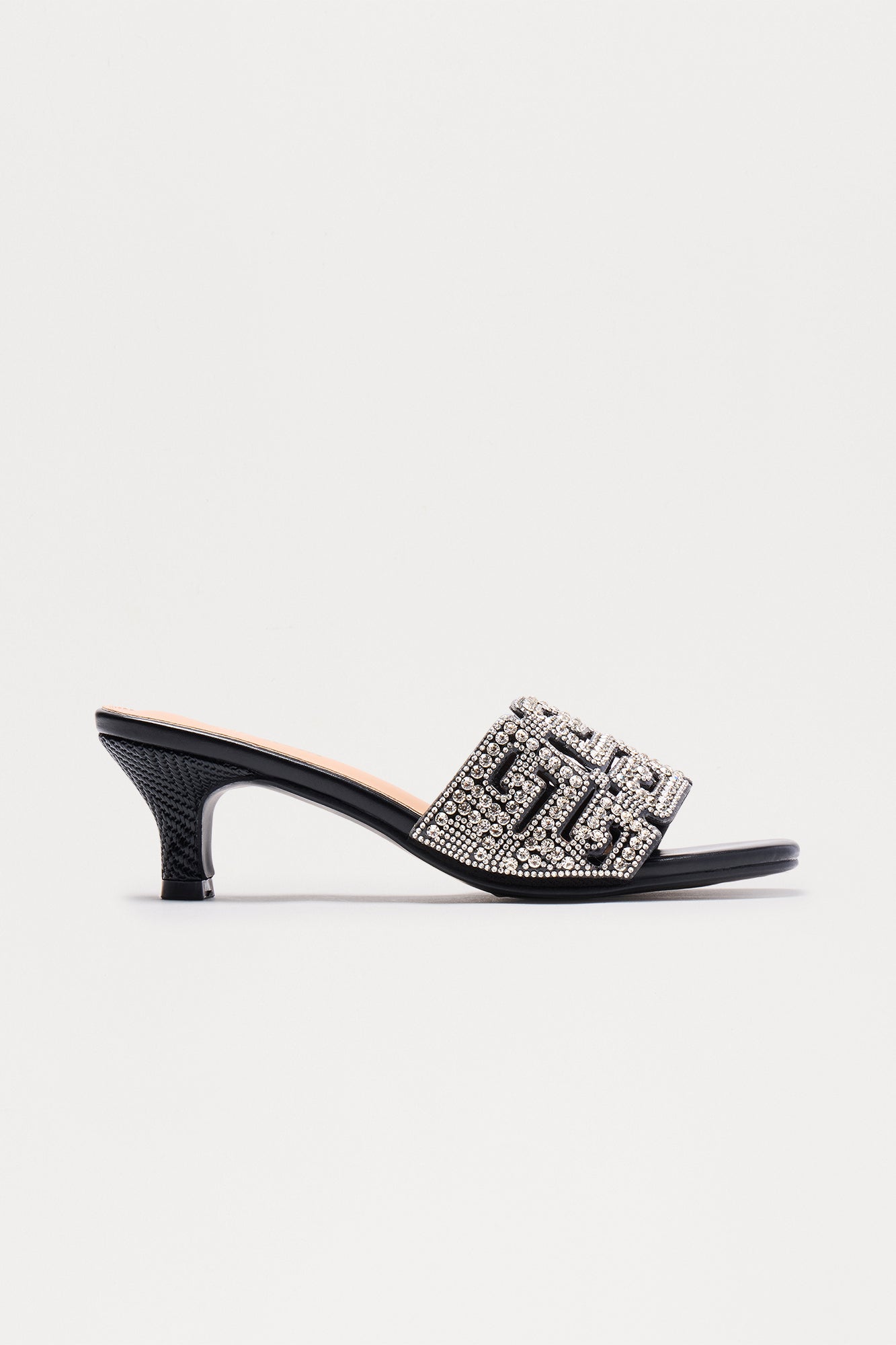 Twinkle Rhinestone Mules - Black