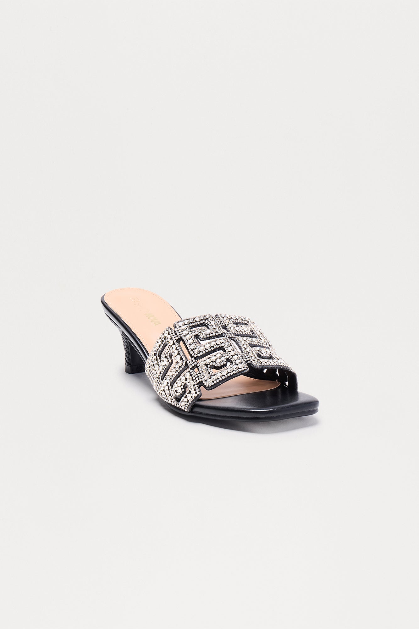 Twinkle Rhinestone Mules - Black