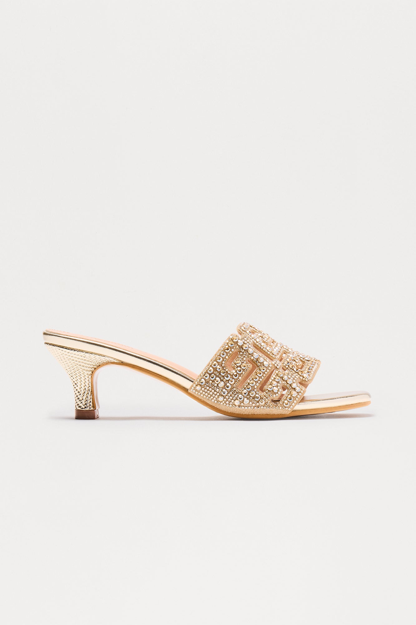 Twinkle Rhinestone Mules - Gold