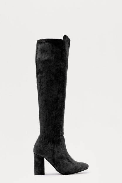 Bridge Faux Suede Boots - Black