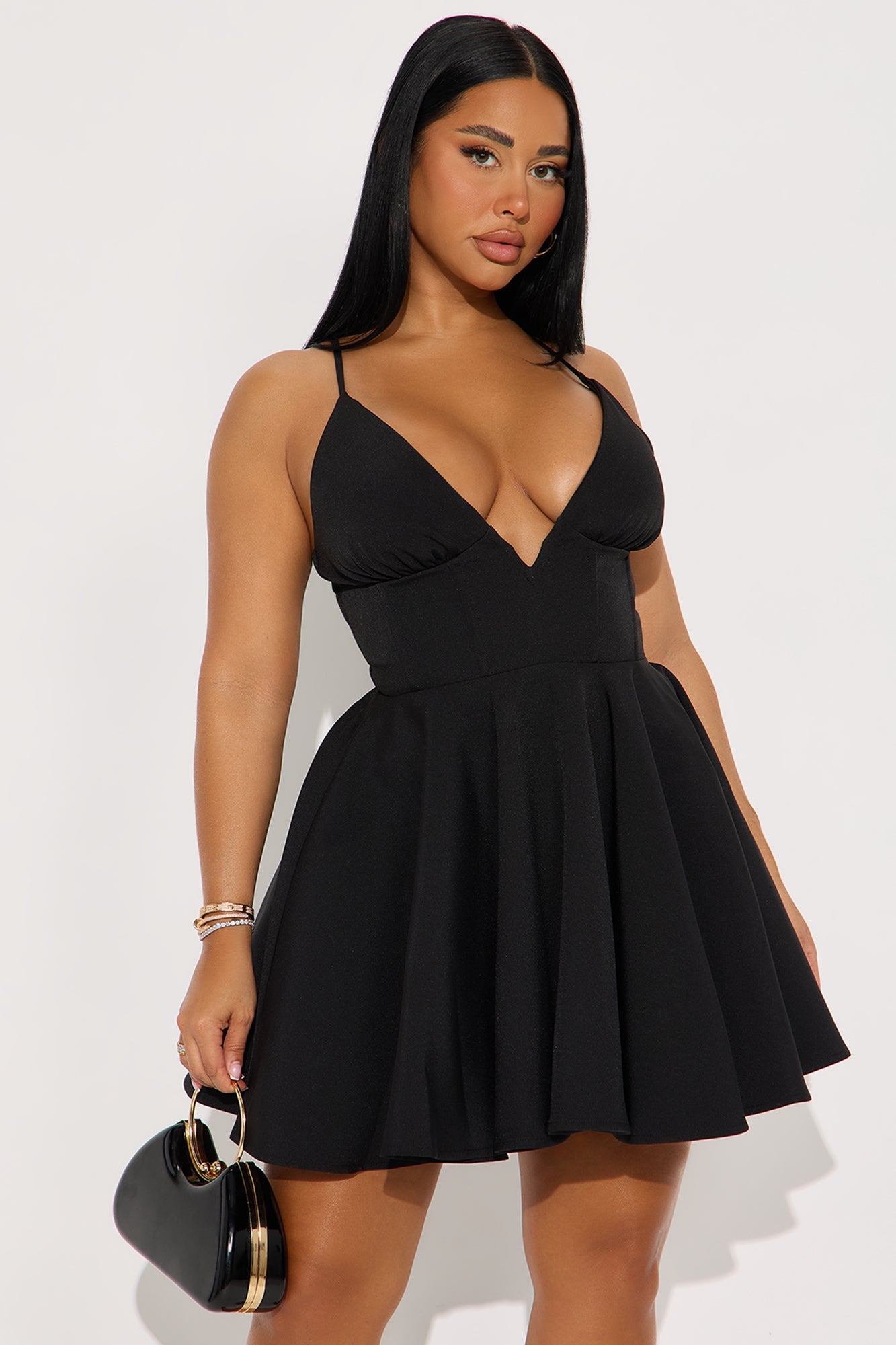 Astoria Corset Mini Dress - Black
