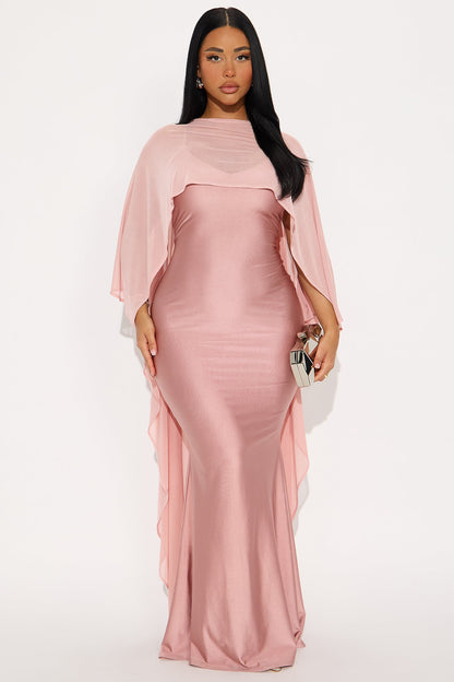 Staying True Satin Maxi Dress - Mauve