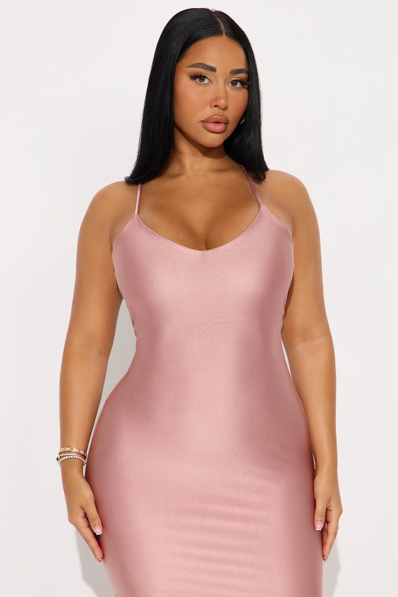 Staying True Satin Maxi Dress - Mauve