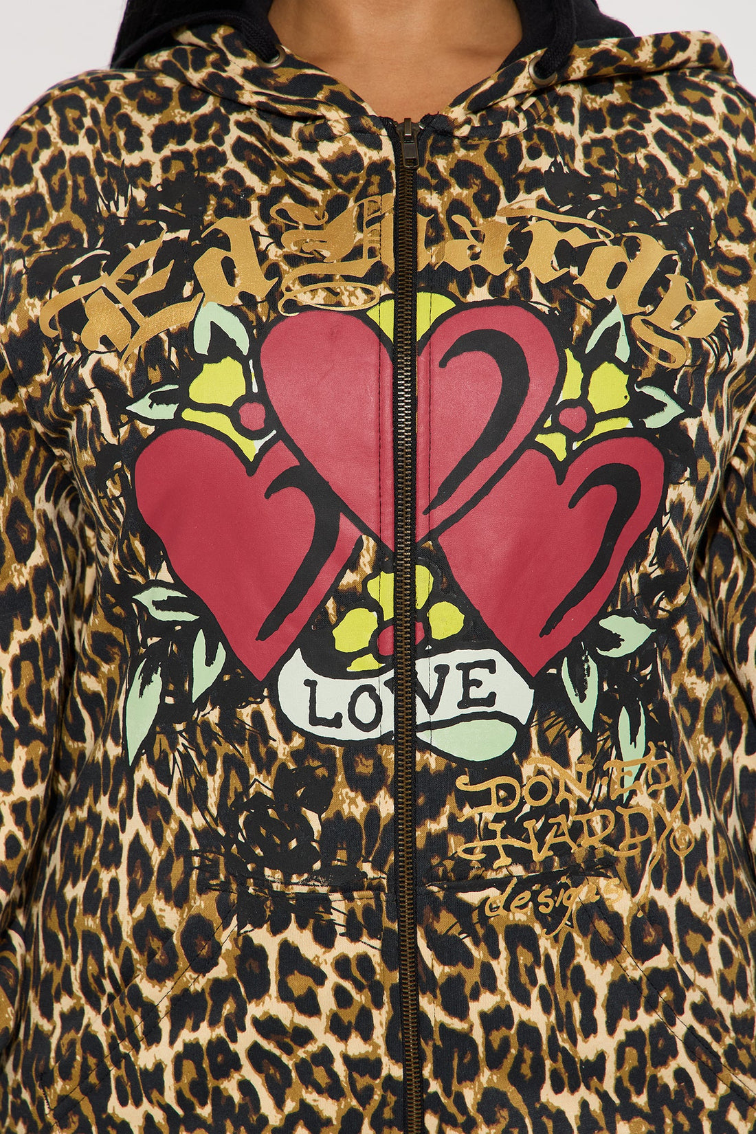 Ed Hardy Leopard Love Zip Up Hoodie - Leopard