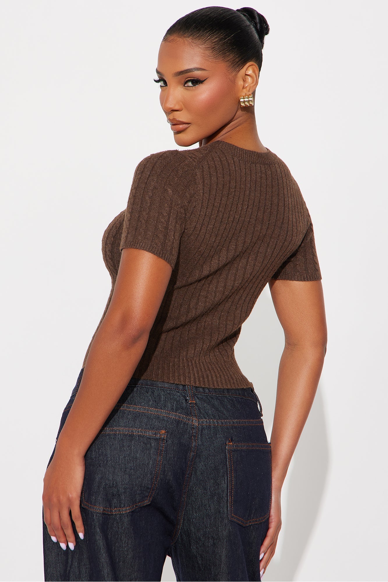 Toasty Plated Pullover Sweater - Chocolate