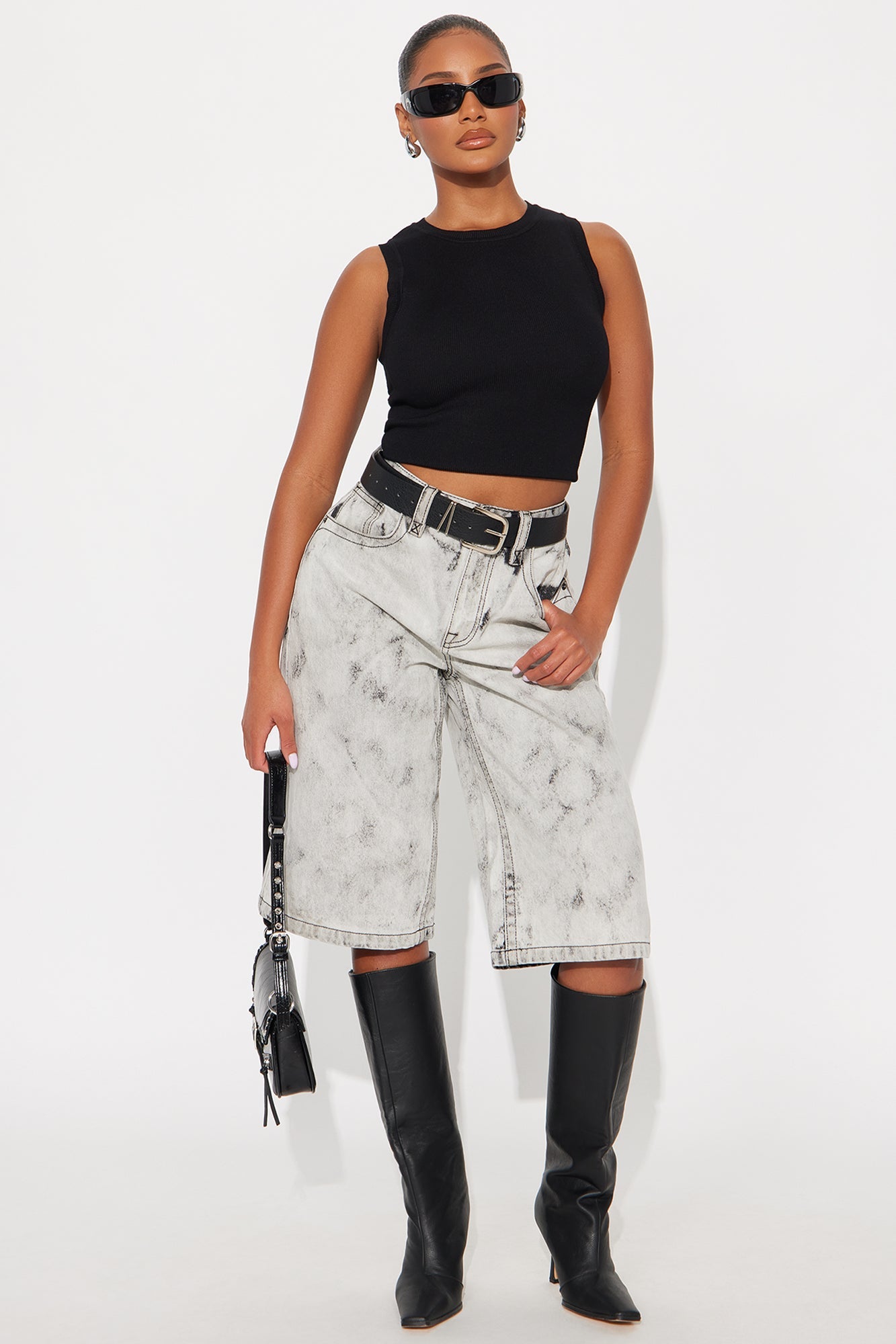 Gramercy Denim Jorts - Black/combo