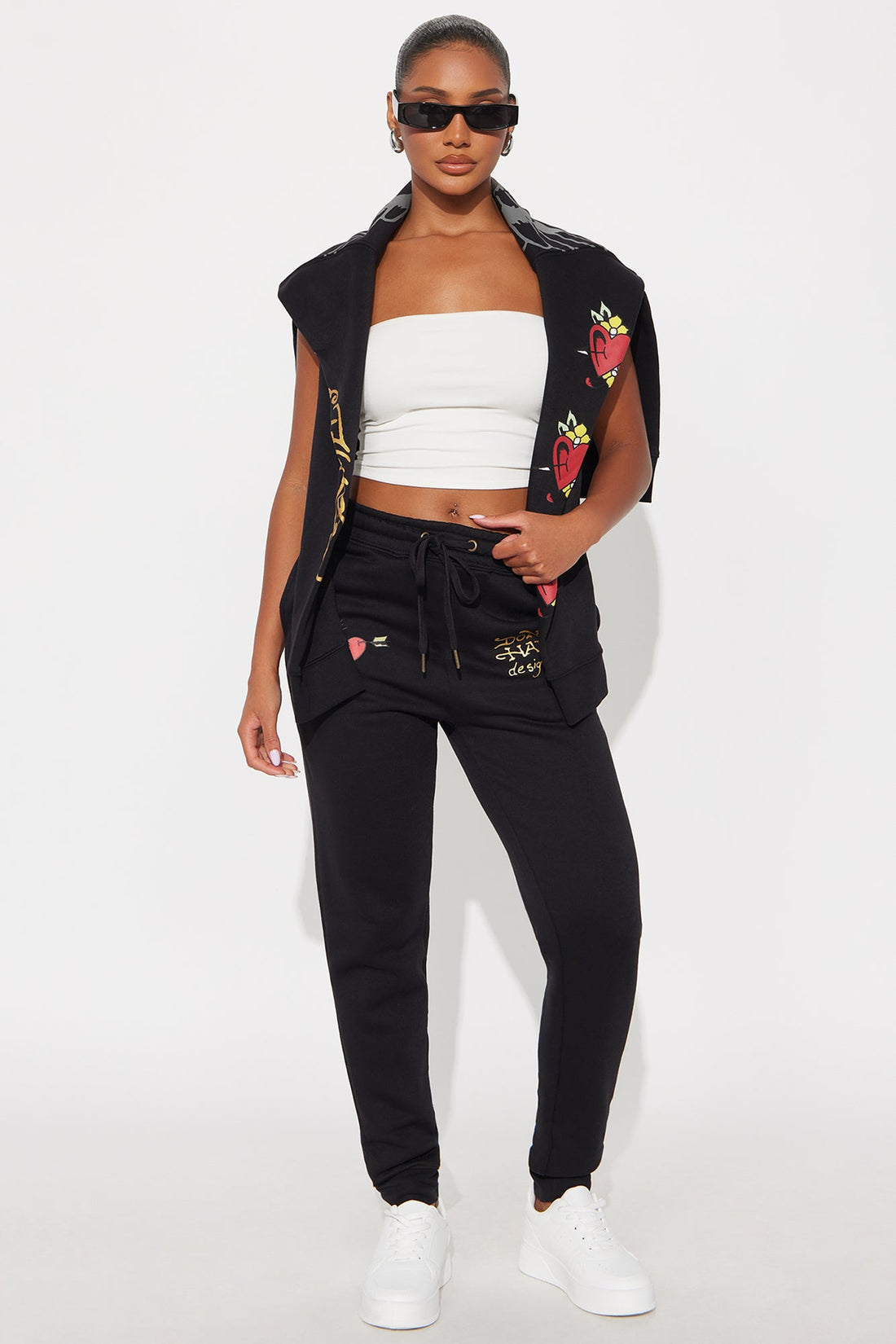 Ed Hardy Sacred Heart Jogger - Black
