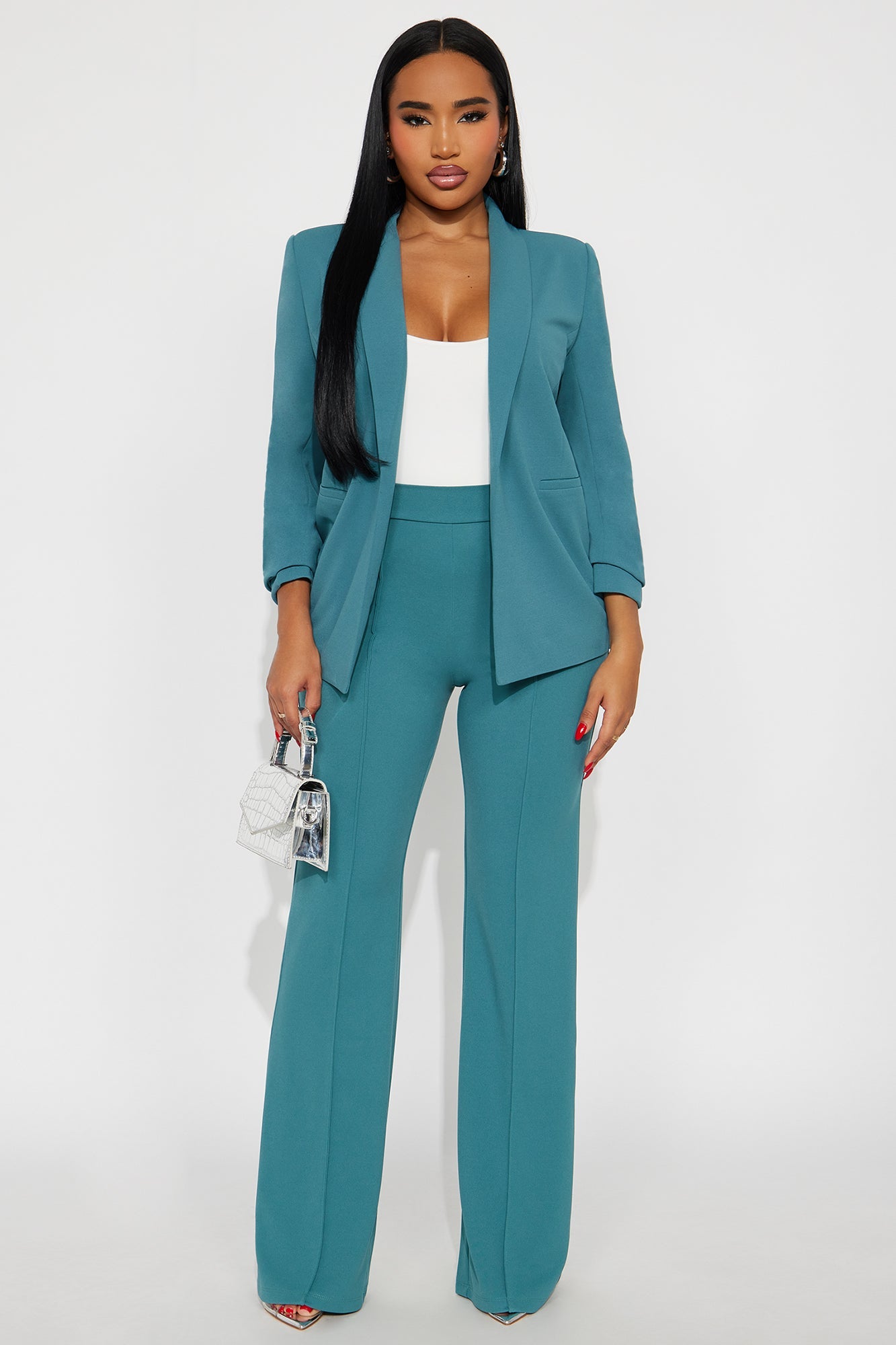 Victoria High Waisted Dress Pants - Jade