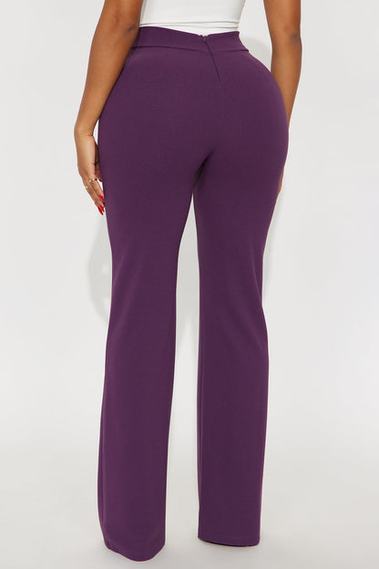 Victoria High Waisted Dress Pants - Plum