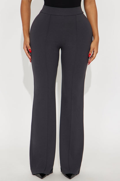 Victoria High Waisted Dress Pants - Charcoal