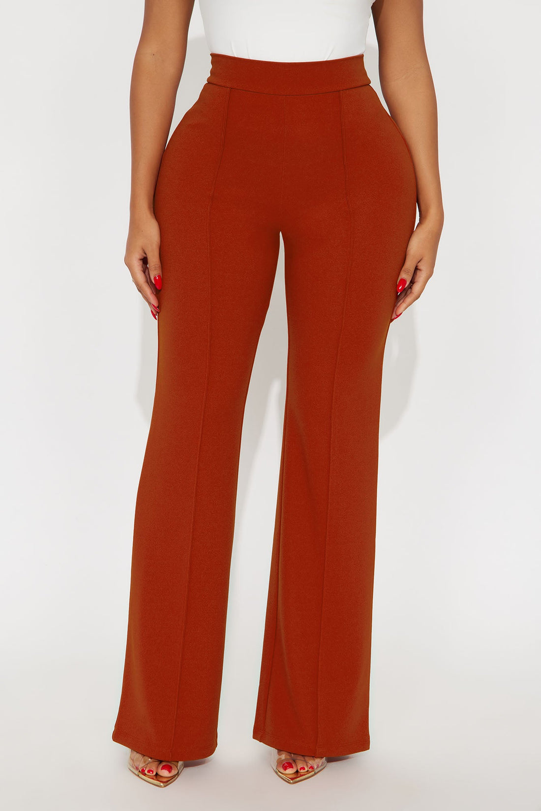Victoria High Waisted Dress Pants - Rust