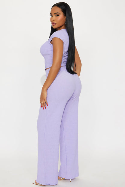 Tamaria Textured Pant Set - Purple