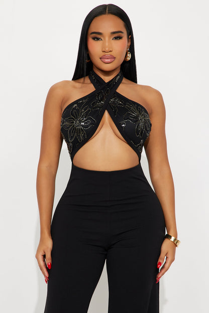 Shadow &amp; Spark Embroidered Jumpsuit - Black