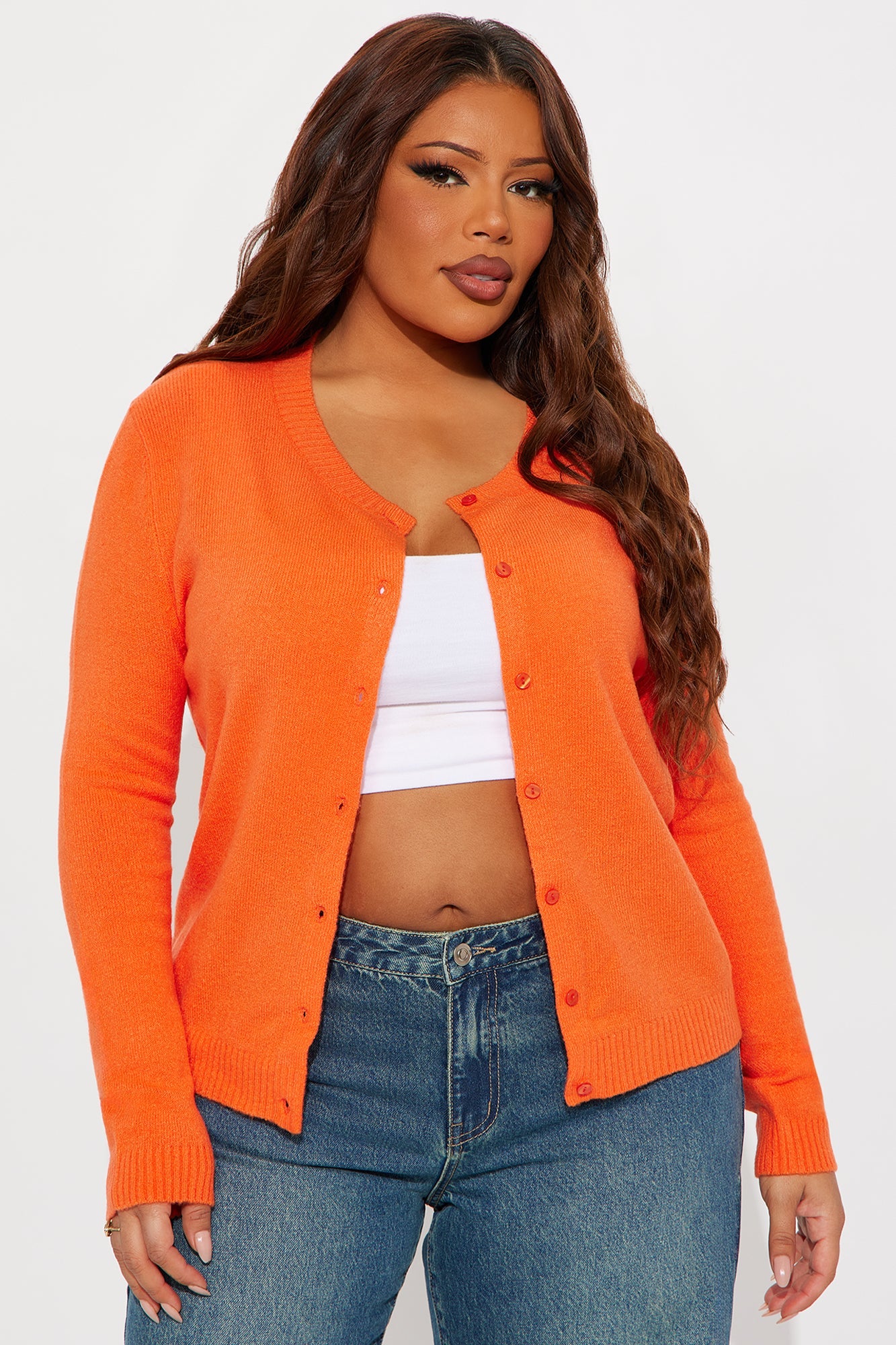 Comfort Club Cardigan - Orange
