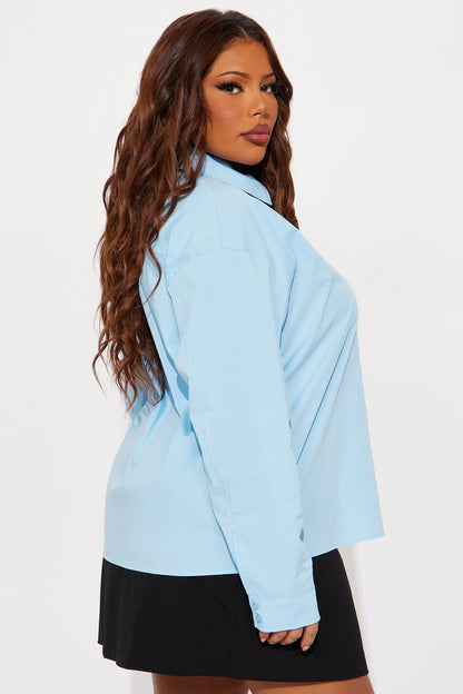 Always Proper Poplin Tie Shirt - Blue/Black
